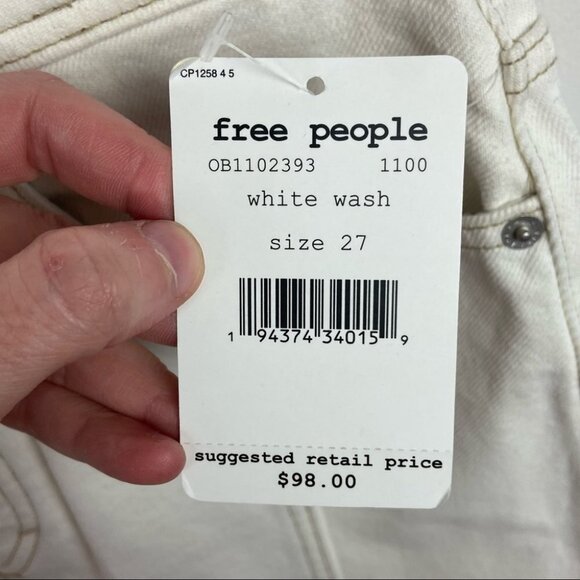 NWT Free People White Mambo Denim Midi Skirt Size 27 New With Tags Jean‎ Boho - Picture 5 of 12